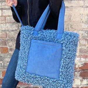 Sprigs Faux Fur Tote with Laptop Sleeve & Removable Crossbody Strap
